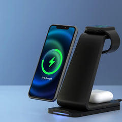 Devanti 3 in 1 Wireless Charger Dock 15W Fast Charging Stand Tristar Online