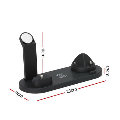 Devanti 4-in-1 Wireless Charger Dock Multi-function Charging Station for Phone Tristar Online