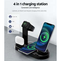 Devanti 4-in-1 Wireless Charger Dock Multi-function Charging Station for Phone Tristar Online
