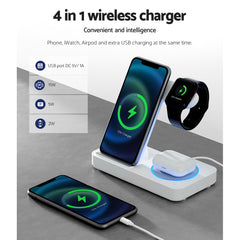 Devanti 4-in-1 Wireless Charger Dock Fast Charging for Phone White Tristar Online