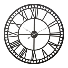 Artiss Wall Clock 60CM Large Roman Numerals Round Metal Luxury Wall Clocks Home Decor Black Tristar Online