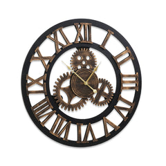 Artiss 80cm Wall Clock Large Retro Roman Numerals Brown Tristar Online