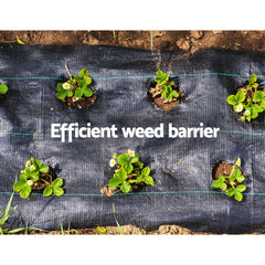 Instahut 0.915m x 50m Weedmat Weed Control Mat Woven Fabric Gardening Plant Tristar Online