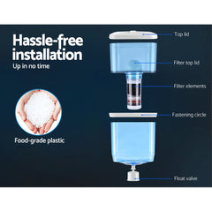 Devanti 22L Water Cooler Dispenser Purifier Filter Bottle Container 6 Stage Filtration Tristar Online