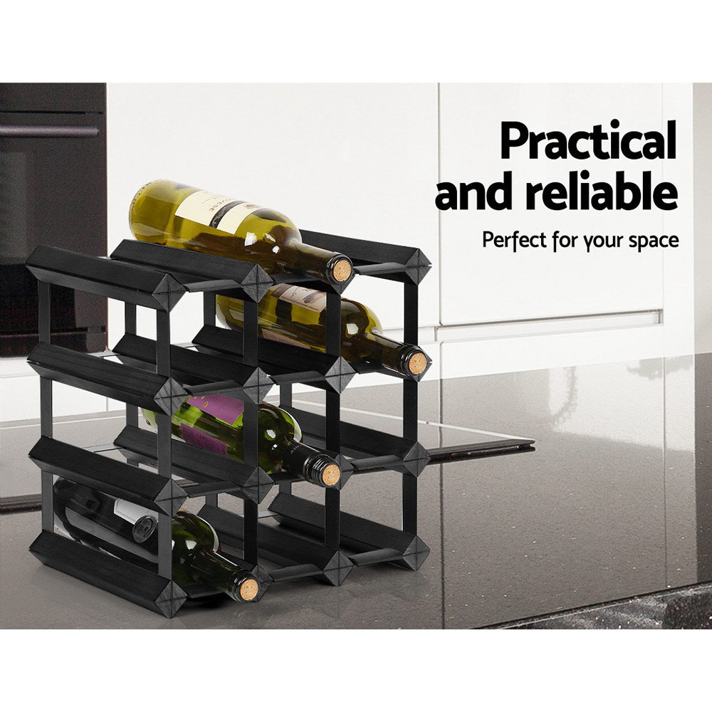 Artiss Wine Rack 12 Bottle Black Tristar Online