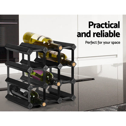 Artiss Wine Rack 12 Bottle Black Tristar Online
