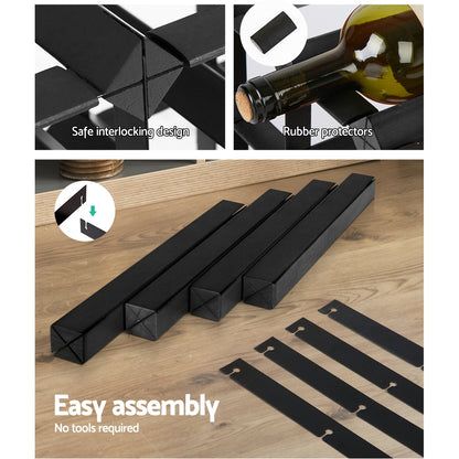 Artiss Wine Rack 12 Bottle Black Tristar Online