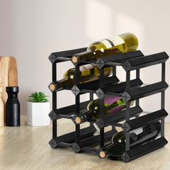 Artiss Wine Rack 12 Bottle Black Tristar Online