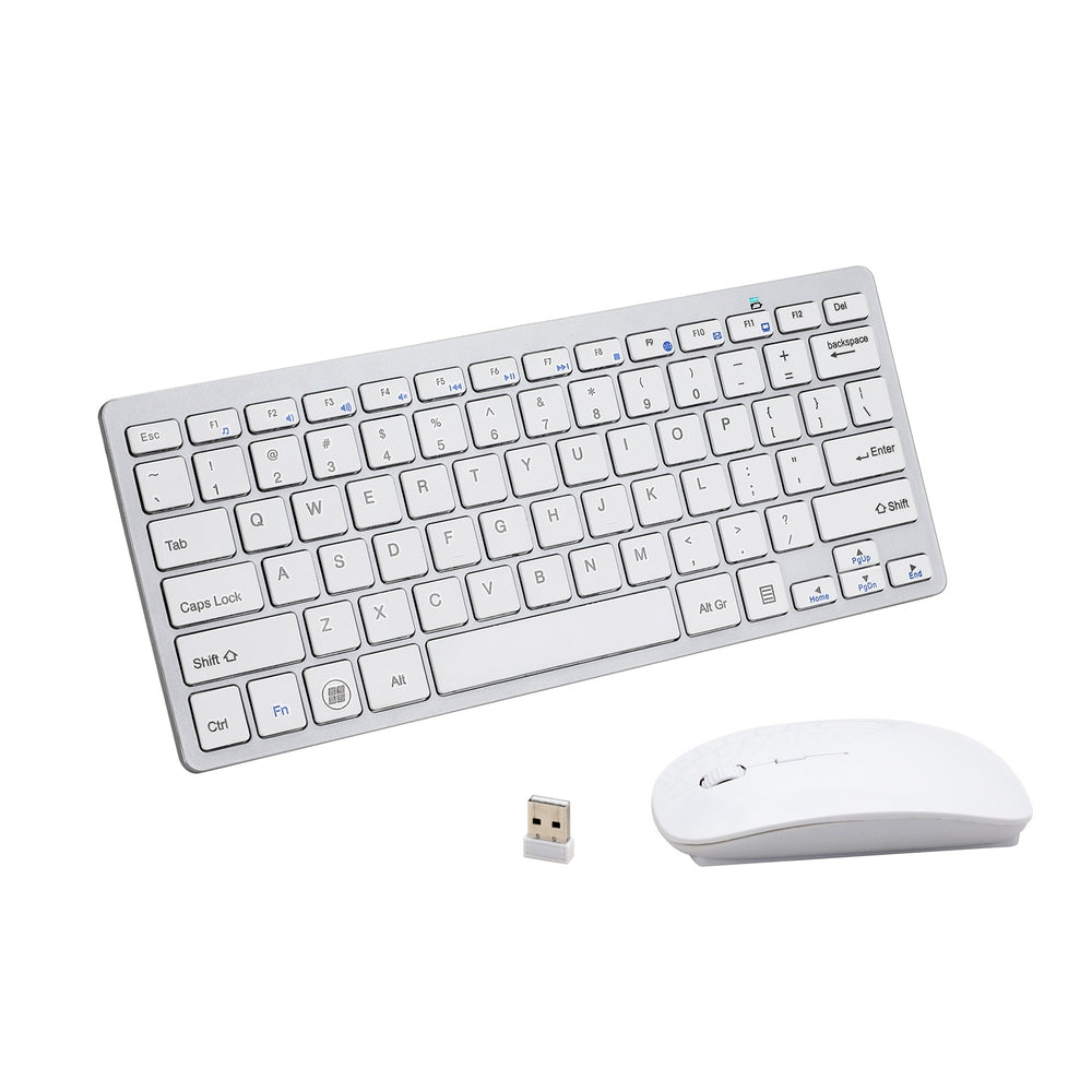 Wireless Keyboard and Mouse Combo Bluetooth Set for PC Laptop Phone Tablet 78 Keys White Tristar Online