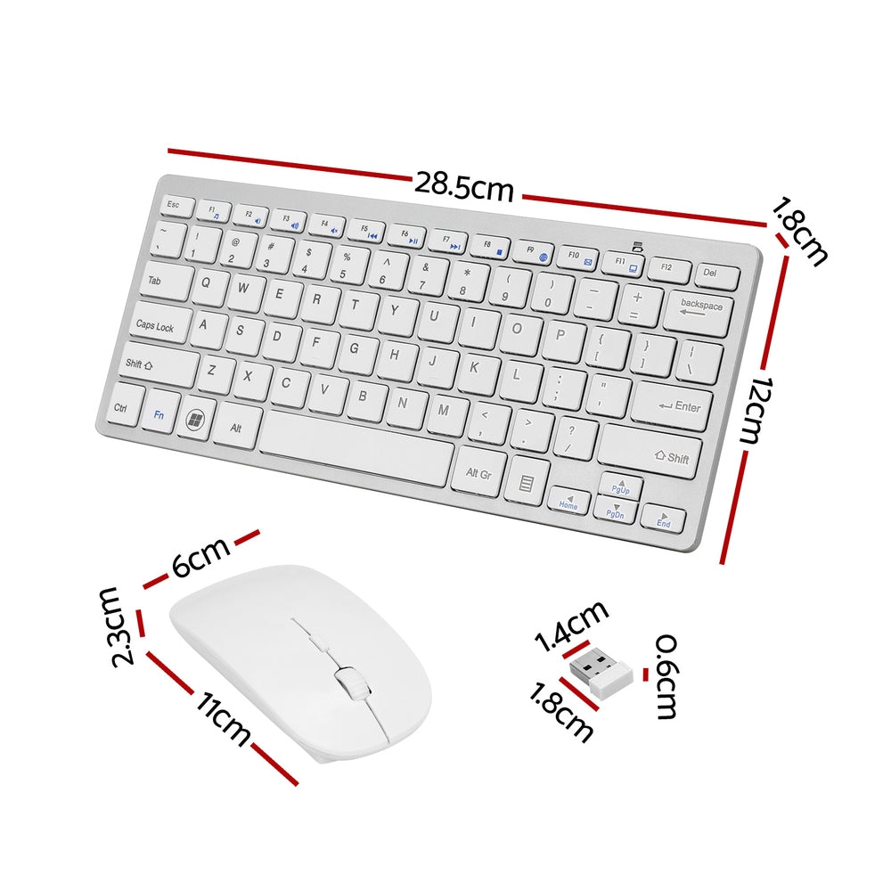 Wireless Keyboard and Mouse Combo Bluetooth Set for PC Laptop Phone Tablet 78 Keys White Tristar Online