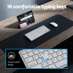 Wireless Keyboard and Mouse Combo Bluetooth Set for PC Laptop Phone Tablet 78 Keys White Tristar Online