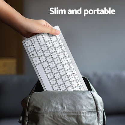 Wireless Keyboard and Mouse Combo Bluetooth Set for PC Laptop Phone Tablet 78 Keys White Tristar Online