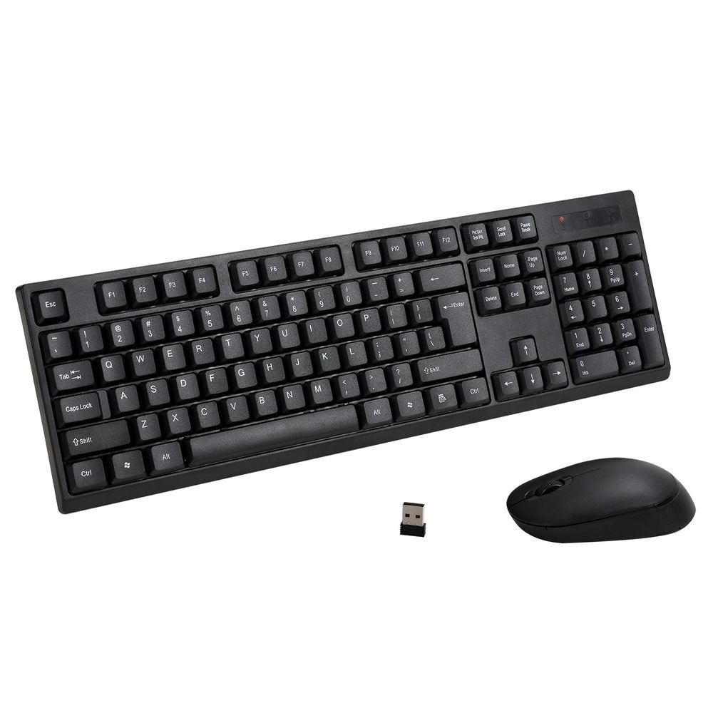 Wireless Keyboard and Mouse Combo Bluetooth Set for PC Laptop Phone Tablet 104 Keys Black Tristar Online