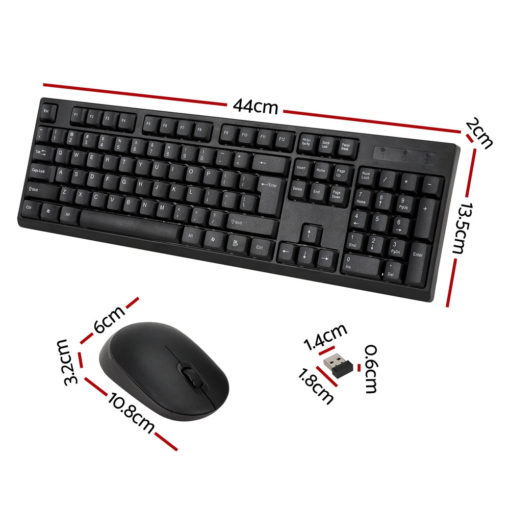 Wireless Keyboard and Mouse Combo Bluetooth Set for PC Laptop Phone Tablet 104 Keys Black Tristar Online