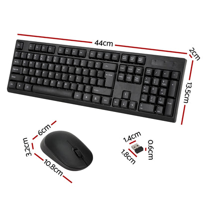 Wireless Keyboard and Mouse Combo Bluetooth Set for PC Laptop Phone Tablet 104 Keys Black Tristar Online