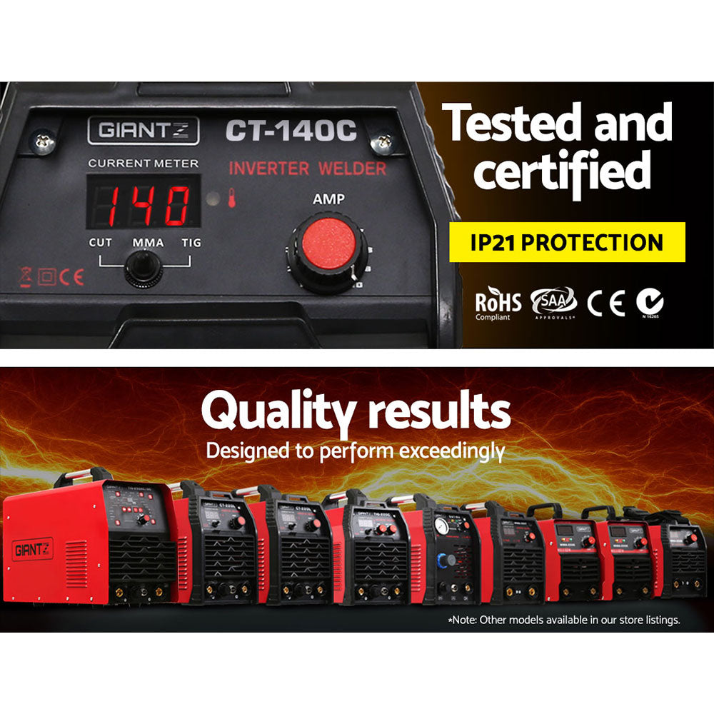 Giantz 140Amp Inverter Welder Plasma Cutter Gas DC iGBT Portable Welding Machine Tristar Online