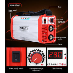 Giantz 280 Amp Inverter Welder DC MMA ARC IGBT Stick Portable Welding Machine Tristar Online