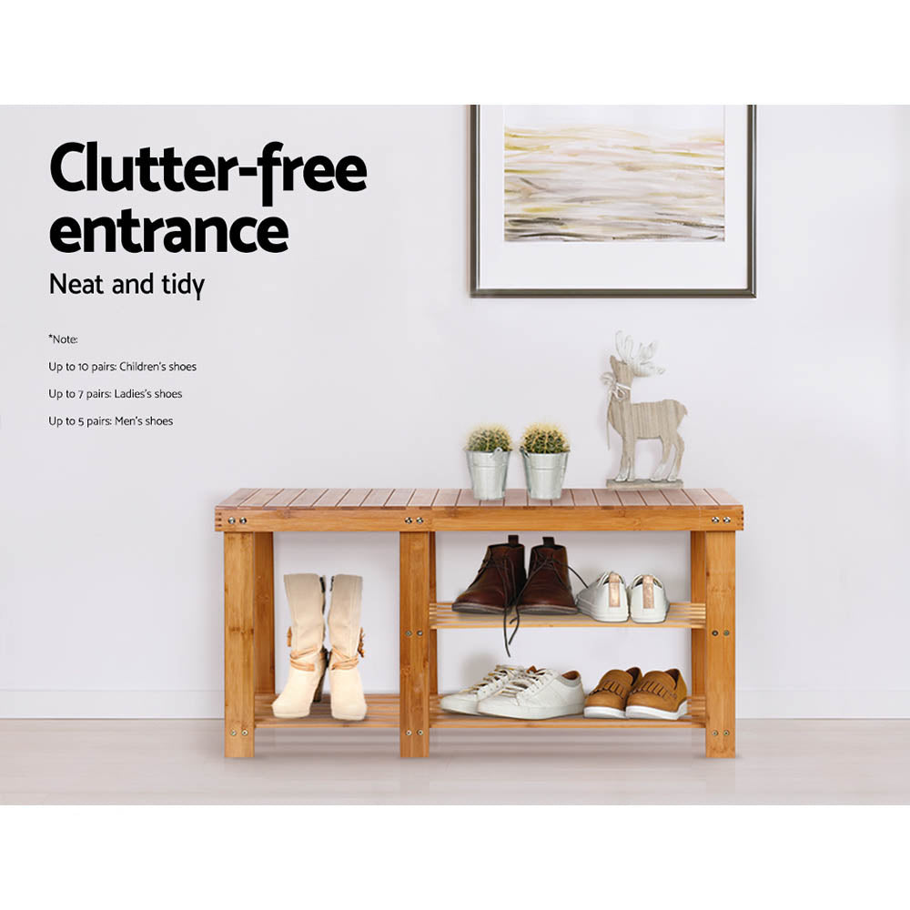 Artiss Bamboo Shoe Rack Bench Tristar Online