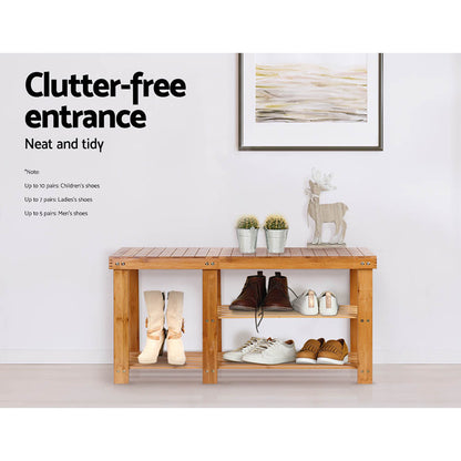 Artiss Bamboo Shoe Rack Bench Tristar Online
