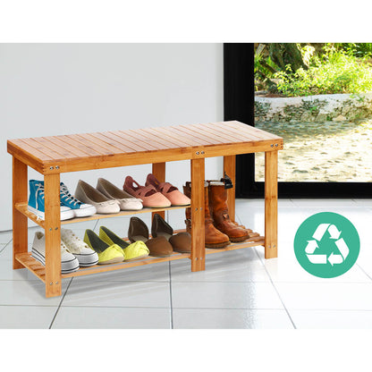 Artiss Bamboo Shoe Rack Bench Tristar Online