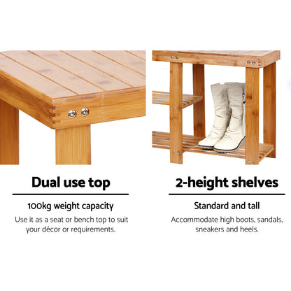 Artiss Bamboo Shoe Rack Bench Tristar Online