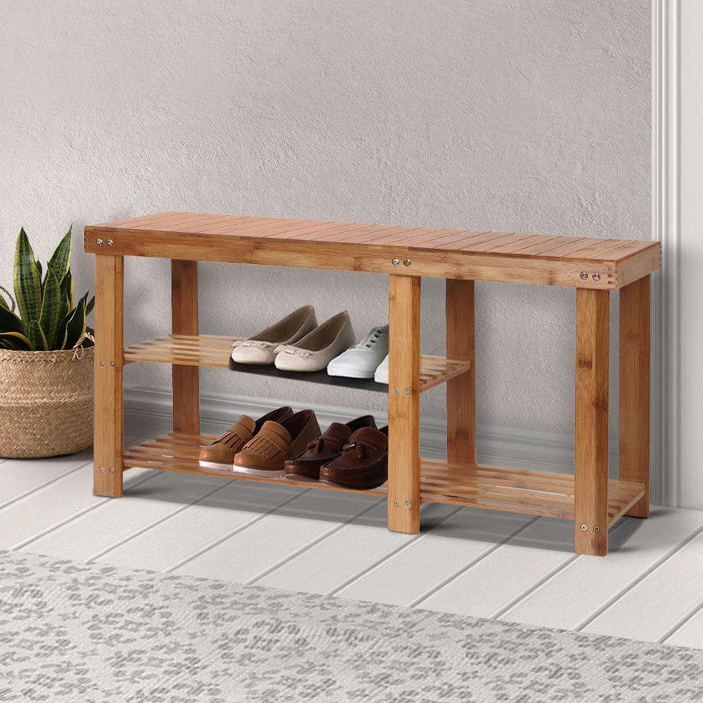 Artiss Bamboo Shoe Rack Bench Tristar Online