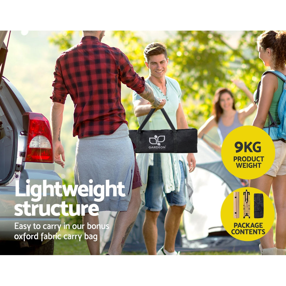 Gardeon Outdoor Furniture Wooden Egg Roll Picnic Table Camping Desk 120CM Tristar Online