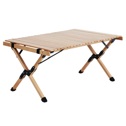 Gardeon Outdoor Furniture Wooden Egg Roll Picnic Table Camping Desk 90CM Tristar Online