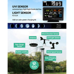 Devanti Weather Station Indoor Outdoor Wireless WiFi Professional Solar Sensor Tristar Online