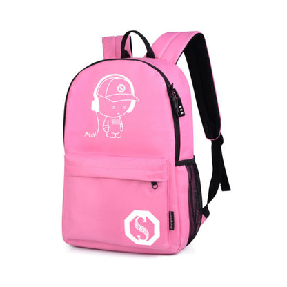 Luminous School Bags For Kids, College Bags For Boys & Girls Students With Waterproof USB Luminous
