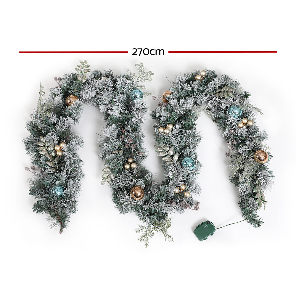 Jingle Jollys 2.7M Pre-Lit Christmas Garland with Ornament Light Xmas Tree Decor Tristar Online