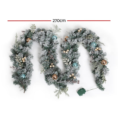Jingle Jollys 2.7M Pre-Lit Christmas Garland with Ornament Light Xmas Tree Decor Tristar Online