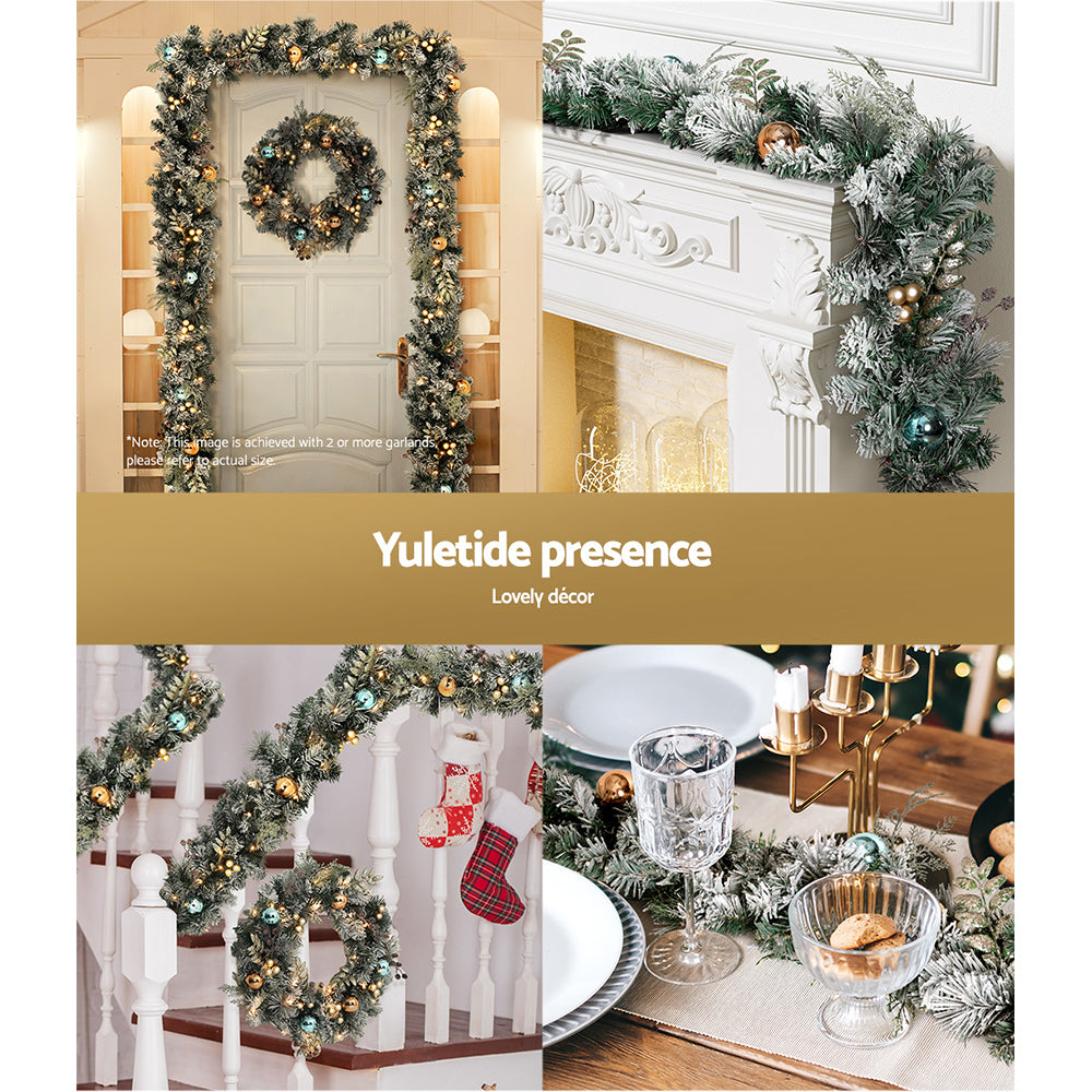 Jingle Jollys 2.7M Pre-Lit Christmas Garland with Ornament Light Xmas Tree Decor Tristar Online