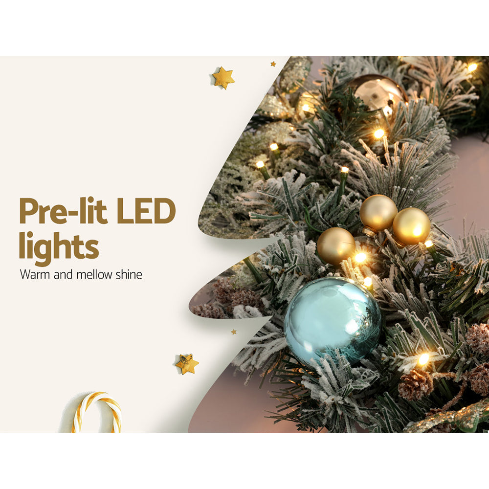 Jingle Jollys 2.7M Pre-Lit Christmas Garland with Ornament Light Xmas Tree Decor Tristar Online
