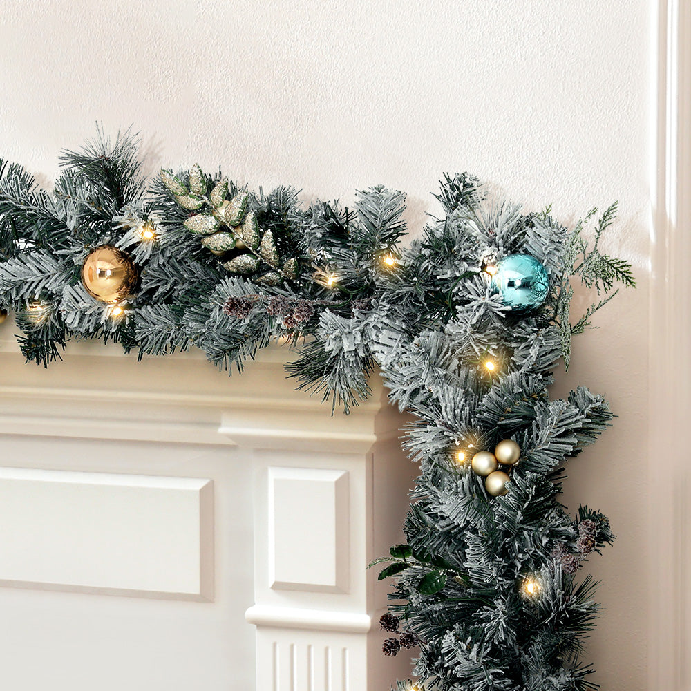 Jingle Jollys 2.7M Pre-Lit Christmas Garland with Ornament Light Xmas Tree Decor Tristar Online