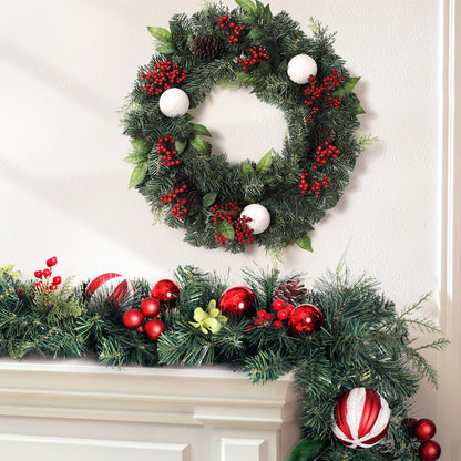 Jingle Jollys Christmas Garland with Wreath Set Ornaments Xmas Tree Decor Tristar Online