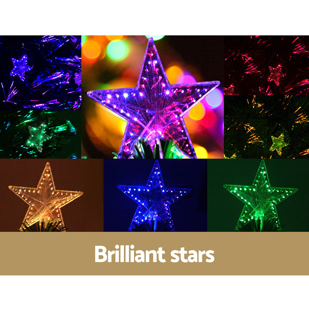 Jingle Jollys 2.4M 8FT LED Christmas Tree Xmas Optic Fiber Multi Colour Lights Tristar Online