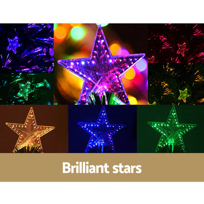 Jingle Jollys 2.4M 8FT LED Christmas Tree Xmas Optic Fiber Multi Colour Lights Tristar Online