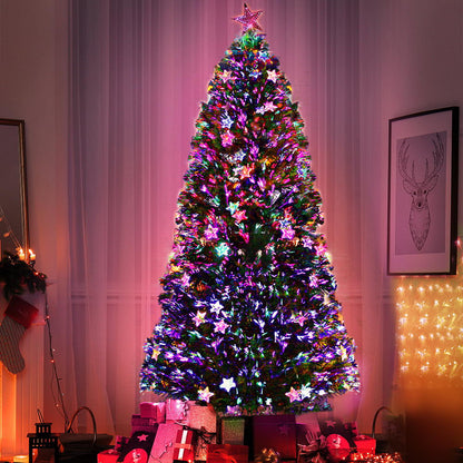 Jingle Jollys 2.4M 8FT LED Christmas Tree Xmas Optic Fiber Multi Colour Lights Tristar Online