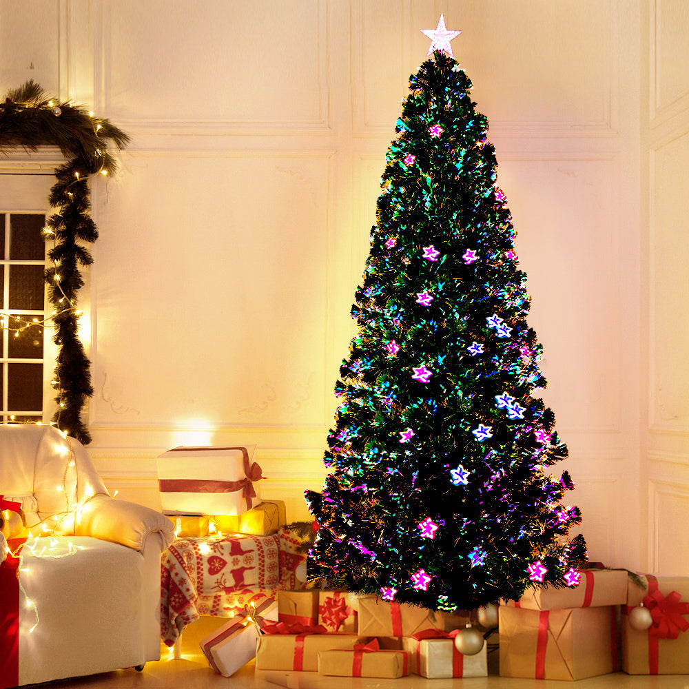 Jingle Jollys 2.4M 8FT LED Christmas Tree Xmas Optic Fiber Multi Colour Lights Tristar Online