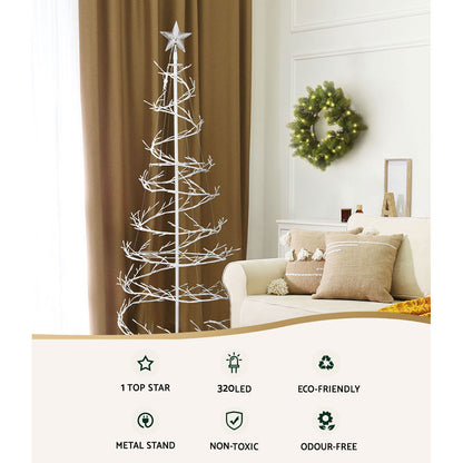Jingle Jollys Christmas Tree 1.8M 6FT LED Xmas Decoration Cold White Lights Tristar Online