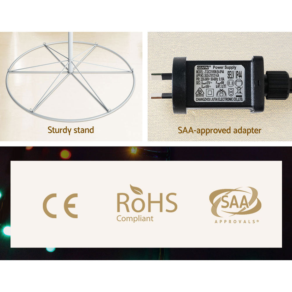 Jingle Jollys Christmas Tree 1.8M 6FT LED Xmas Decoration Cold White Lights Tristar Online