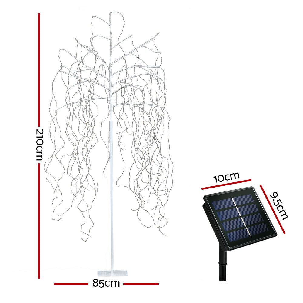 Jingle Jollys 2.1M Solar Christmas Tree 600 LED Trees String Lights Warm White Tristar Online