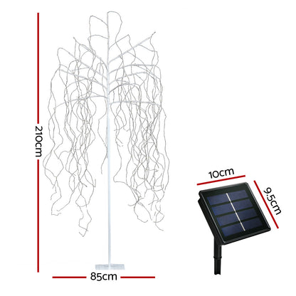 Jingle Jollys 2.1M Solar Christmas Tree 600 LED Trees String Lights Warm White Tristar Online