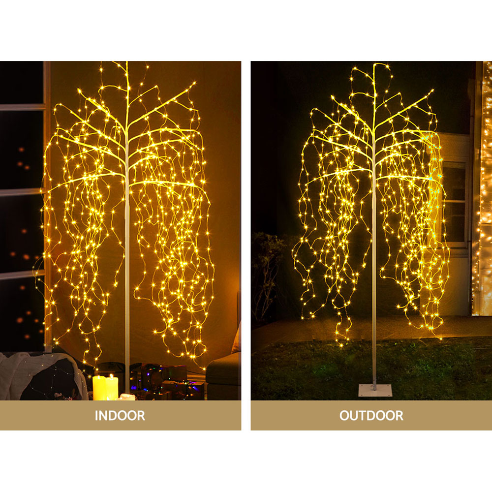 Jingle Jollys 2.1M Solar Christmas Tree 600 LED Trees String Lights Warm White Tristar Online