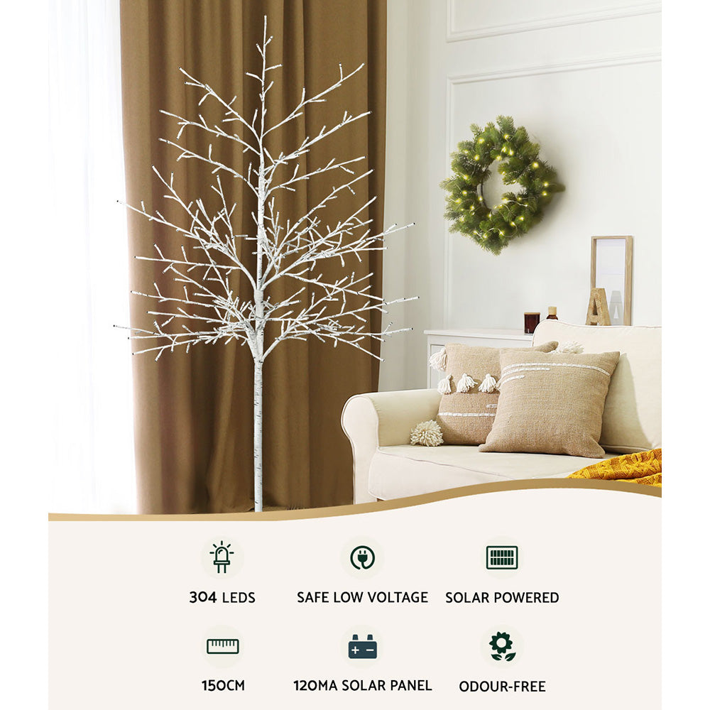 Jingle Jollys Solar Christmas Tree 1.5M 304 LED Trees With Lights Tristar Online