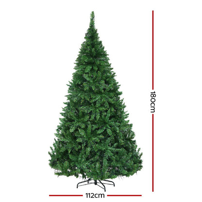 Jingle Jollys Christmas Tree 1.8M With 874 LED Lights Warm White Green Tristar Online