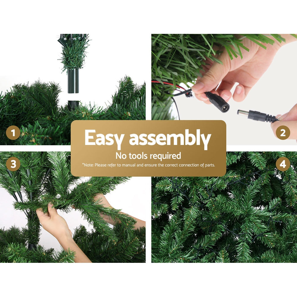 Jingle Jollys Christmas Tree 1.8M With 874 LED Lights Warm White Green Tristar Online