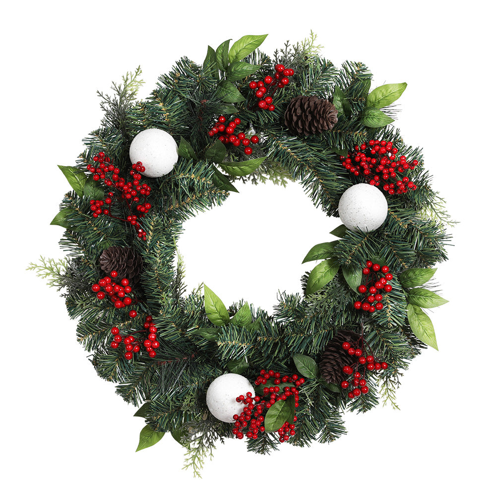 Jingle Jollys 2FT 60CM Christmas Wreath with Decor Xmas Tree Decoration Tristar Online