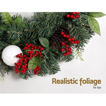 Jingle Jollys 2FT 60CM Christmas Wreath with Decor Xmas Tree Decoration Tristar Online